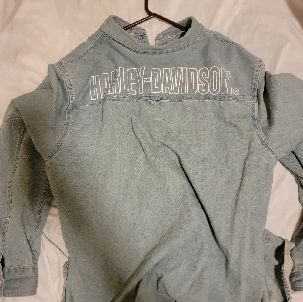 2xl (xxl) HARLEY-DAVIDSON DENIM RIDING JACKET/SHIRT